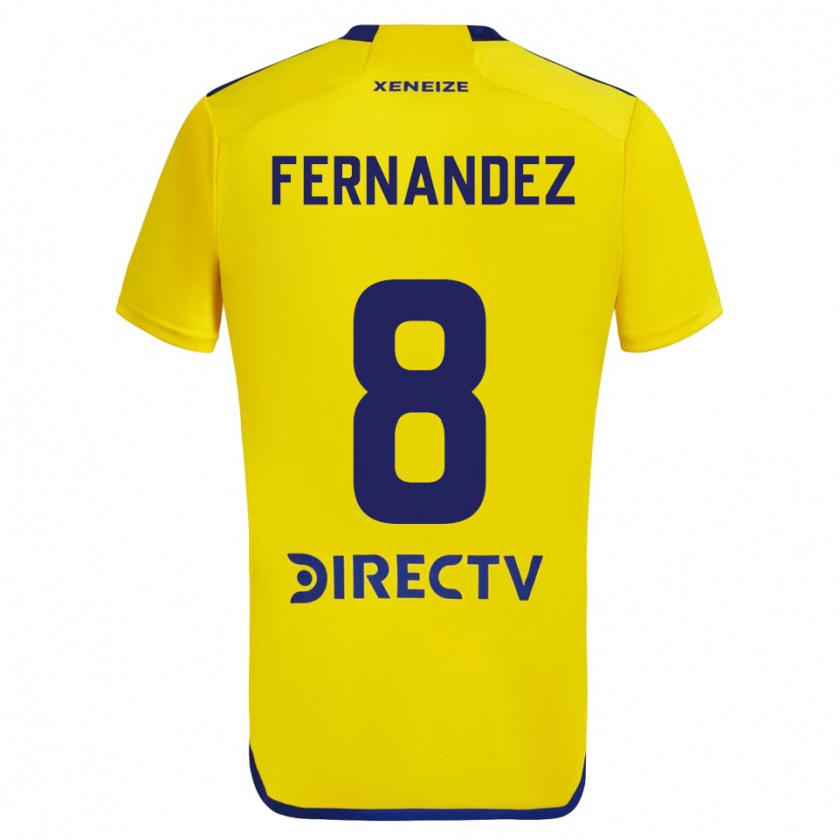 Kandiny Niño Camiseta Pol Fernández #8 Amarillo Azul 2ª Equipación 2024/25 La Camisa Chile