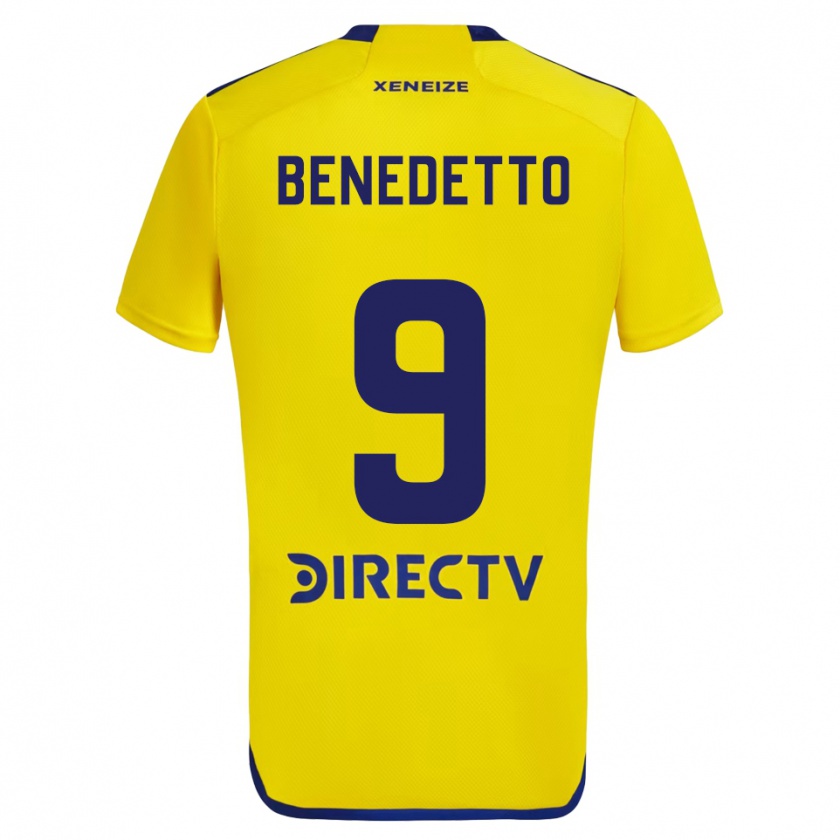 Kandiny Niño Camiseta Darío Benedetto #9 Amarillo Azul 2ª Equipación 2024/25 La Camisa Chile