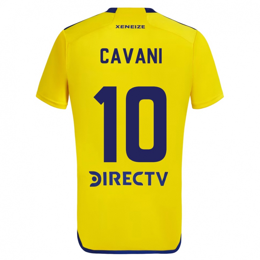 Kandiny Niño Camiseta Edinson Cavani #10 Amarillo Azul 2ª Equipación 2024/25 La Camisa Chile