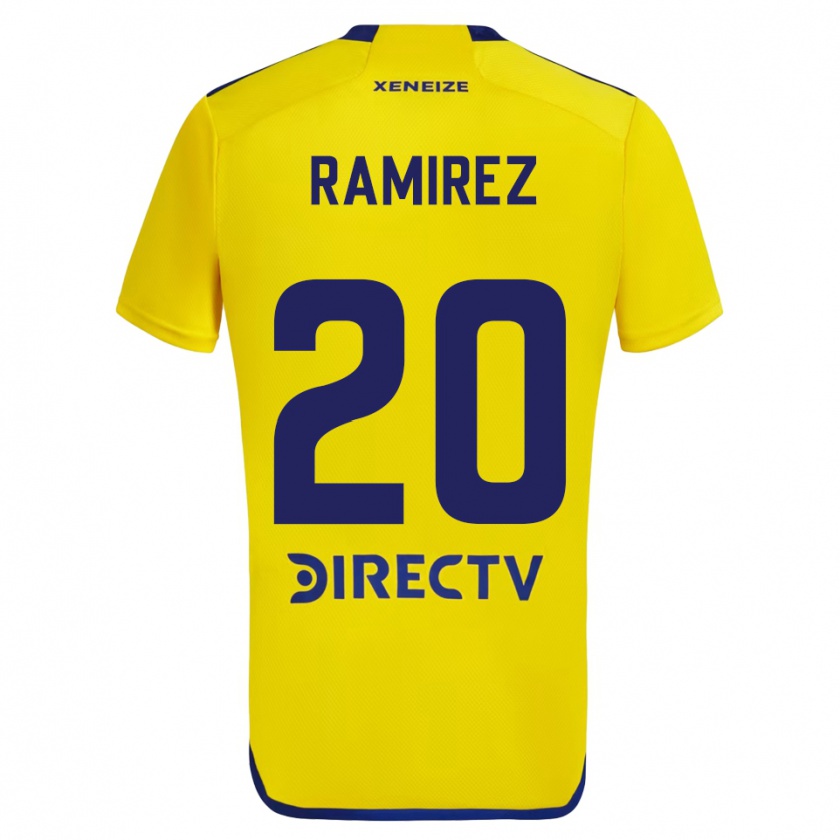 Kandiny Niño Camiseta Juan Ramírez #20 Amarillo Azul 2ª Equipación 2024/25 La Camisa Chile