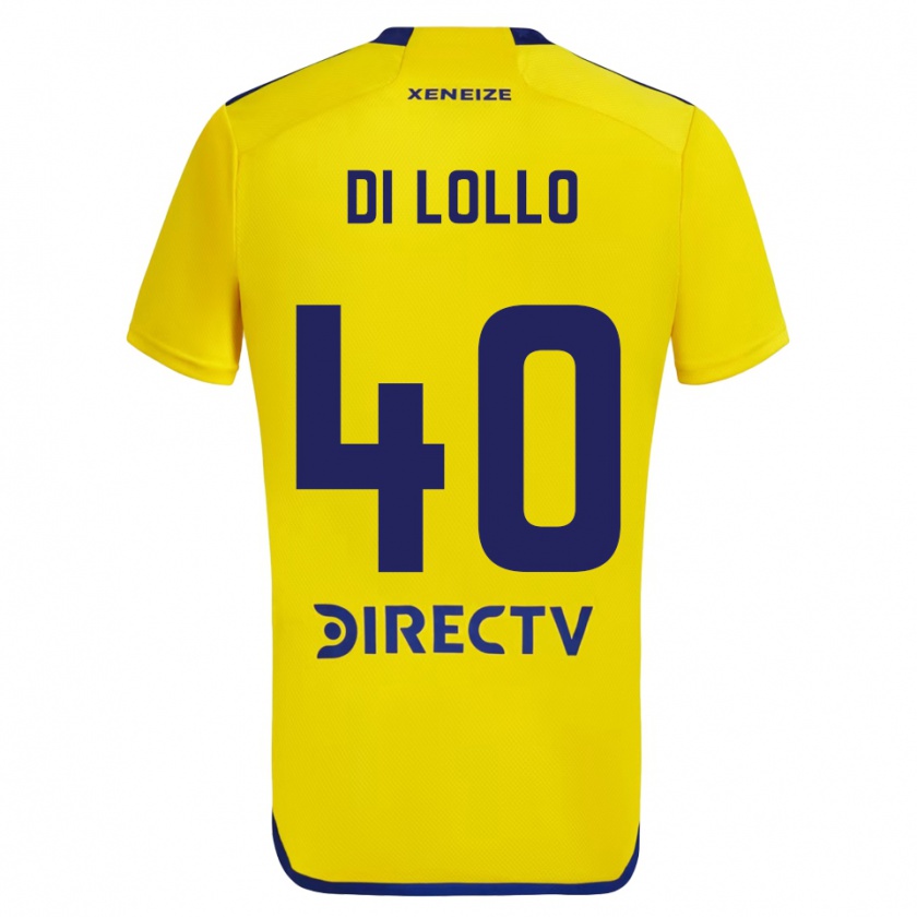 Kandiny Niño Camiseta Lautaro Di Lollo #40 Amarillo Azul 2ª Equipación 2024/25 La Camisa Chile