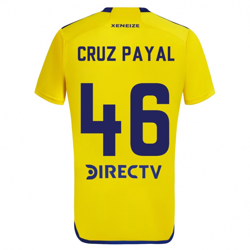 Kandiny Niño Camiseta Juan Cruz Payal #46 Amarillo Azul 2ª Equipación 2024/25 La Camisa Chile