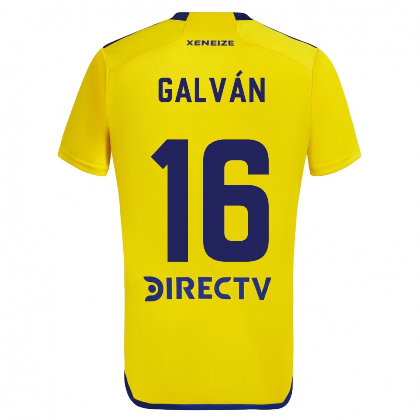 Kandiny Niño Camiseta Lucas Galván #16 Amarillo Azul 2ª Equipación 2024/25 La Camisa Chile