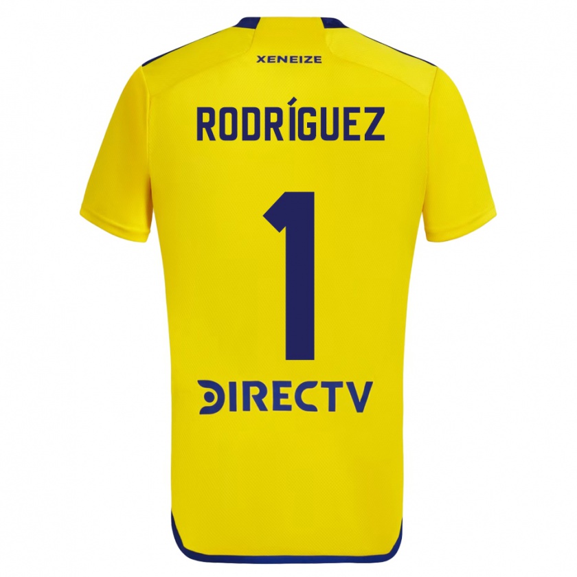 Kandiny Niño Camiseta Fernando Rodríguez #1 Amarillo Azul 2ª Equipación 2024/25 La Camisa Chile