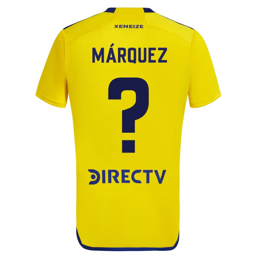 Kandiny Niño Camiseta Tomás Márquez #0 Amarillo Azul 2ª Equipación 2024/25 La Camisa Chile