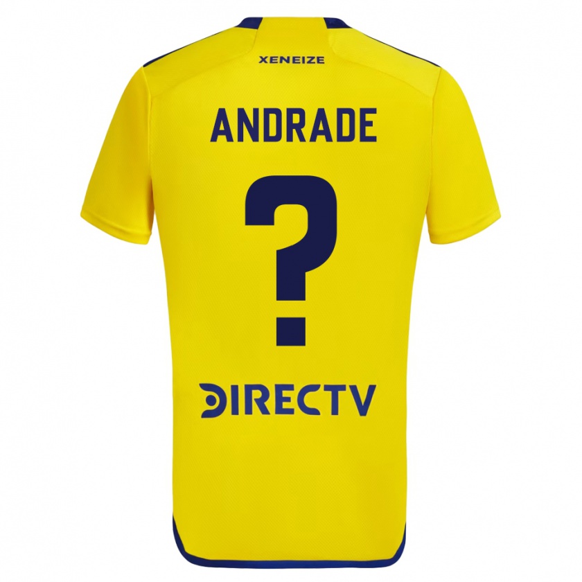 Kandiny Niño Camiseta Luka Andrade #0 Amarillo Azul 2ª Equipación 2024/25 La Camisa Chile