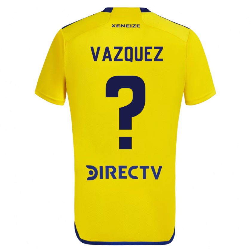 Kandiny Niño Camiseta Luis Vázquez #0 Amarillo Azul 2ª Equipación 2024/25 La Camisa Chile