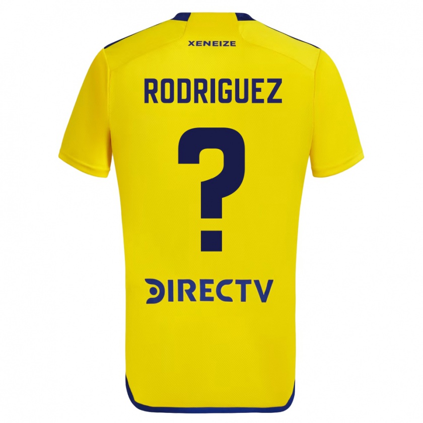 Kandiny Niño Camiseta Román Rodríguez #0 Amarillo Azul 2ª Equipación 2024/25 La Camisa Chile