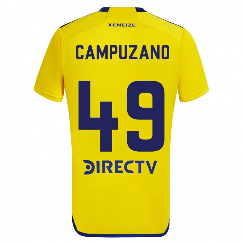 Kandiny Niño Camiseta Jorman Campuzano #49 Amarillo Azul 2ª Equipación 2024/25 La Camisa Chile