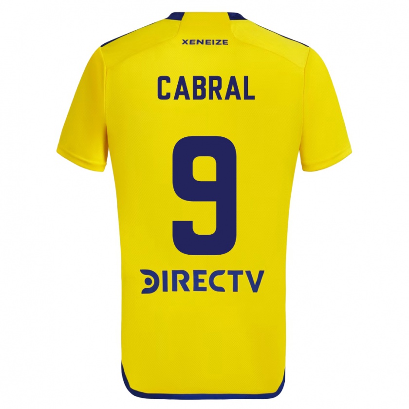 Kandiny Niño Camiseta Bruno Cabral #9 Amarillo Azul 2ª Equipación 2024/25 La Camisa Chile