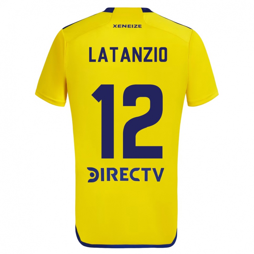 Kandiny Niño Camiseta Florencia Latanzio #12 Amarillo Azul 2ª Equipación 2024/25 La Camisa Chile