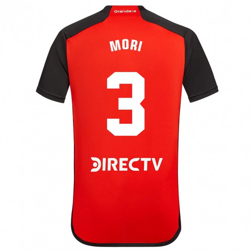 Kandiny Niño Camiseta Ramiro Funes Mori #3 Rojo Negro Blanco 2ª Equipación 2024/25 La Camisa Chile