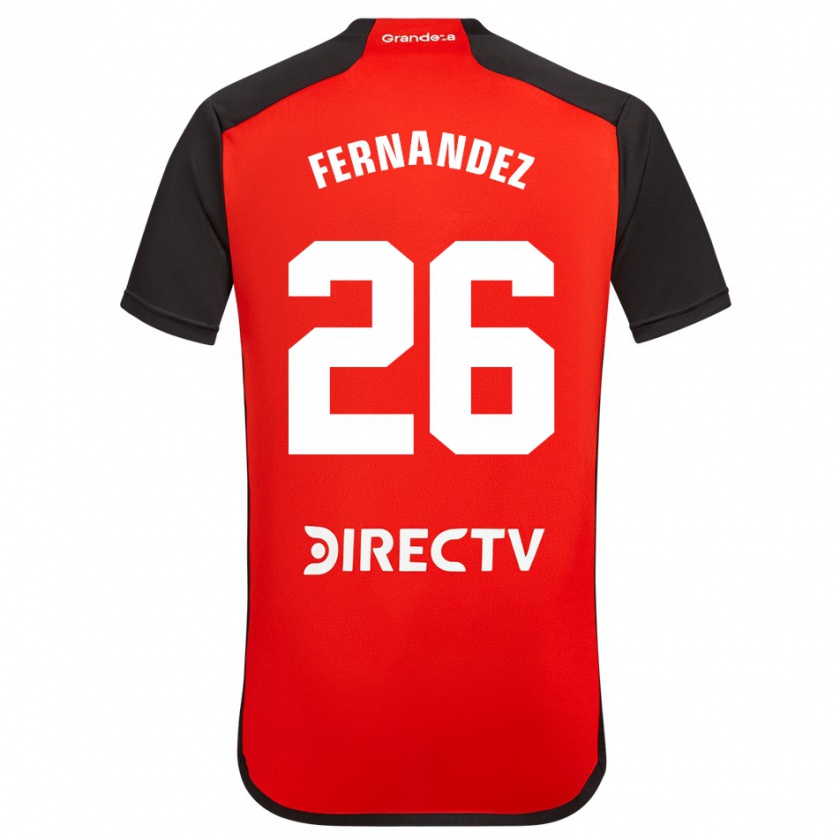 Kandiny Niño Camiseta Nacho Fernández #26 Rojo Negro Blanco 2ª Equipación 2024/25 La Camisa Chile