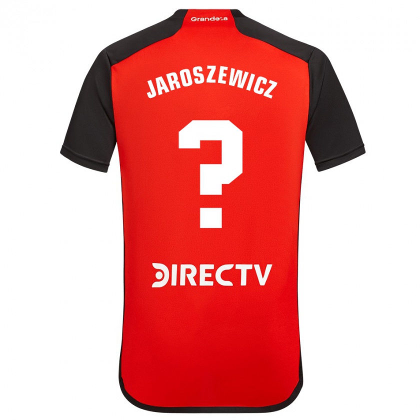 Kandiny Niño Camiseta Franco Jaroszewicz #0 Rojo Negro Blanco 2ª Equipación 2024/25 La Camisa Chile