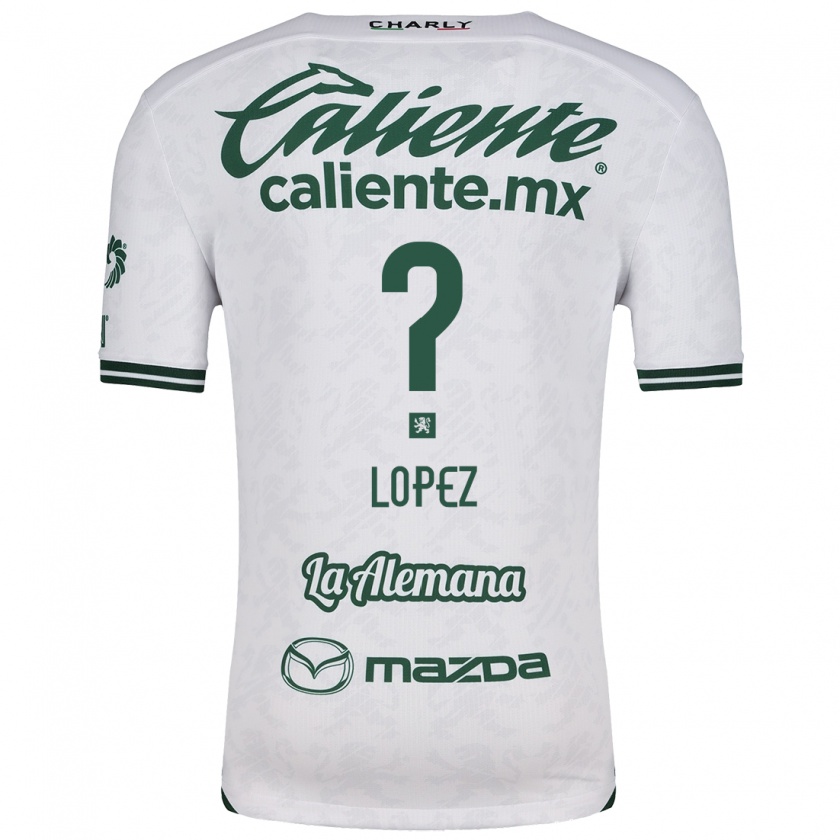 Kandiny Niño Camiseta Nicolás López #0 Blanco Verde 2ª Equipación 2024/25 La Camisa Chile