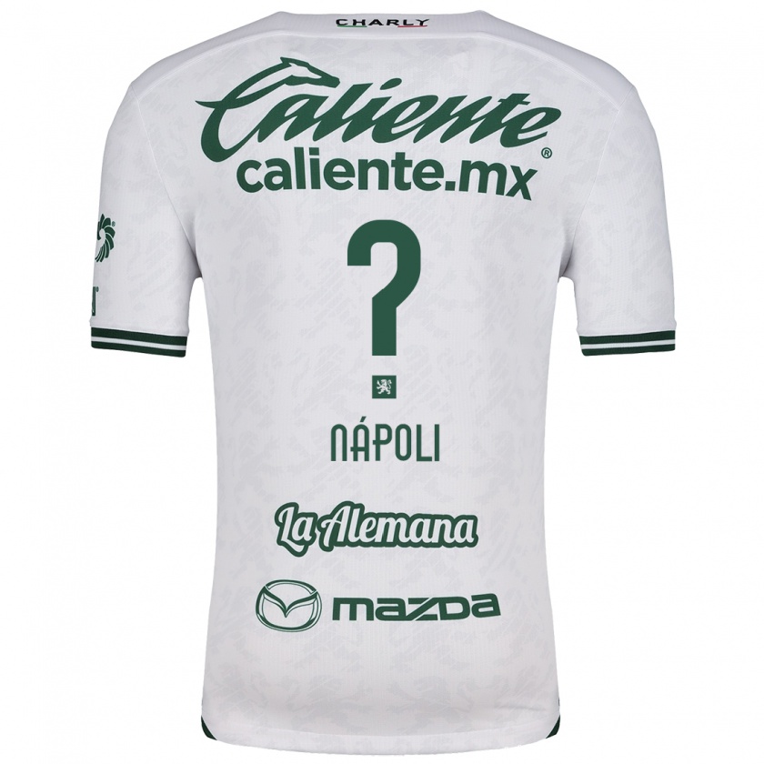 Kandiny Niño Camiseta Gonzalo Nápoli #0 Blanco Verde 2ª Equipación 2024/25 La Camisa Chile