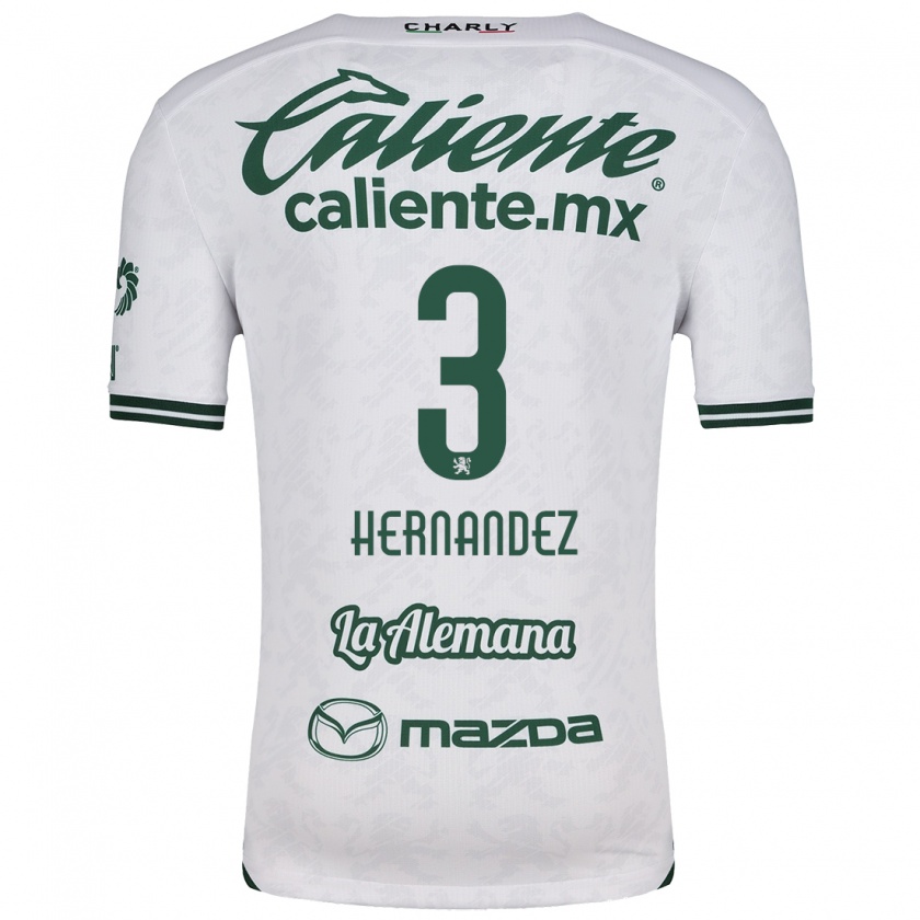 Kandiny Niño Camiseta Pedro Hernández #3 Blanco Verde 2ª Equipación 2024/25 La Camisa Chile