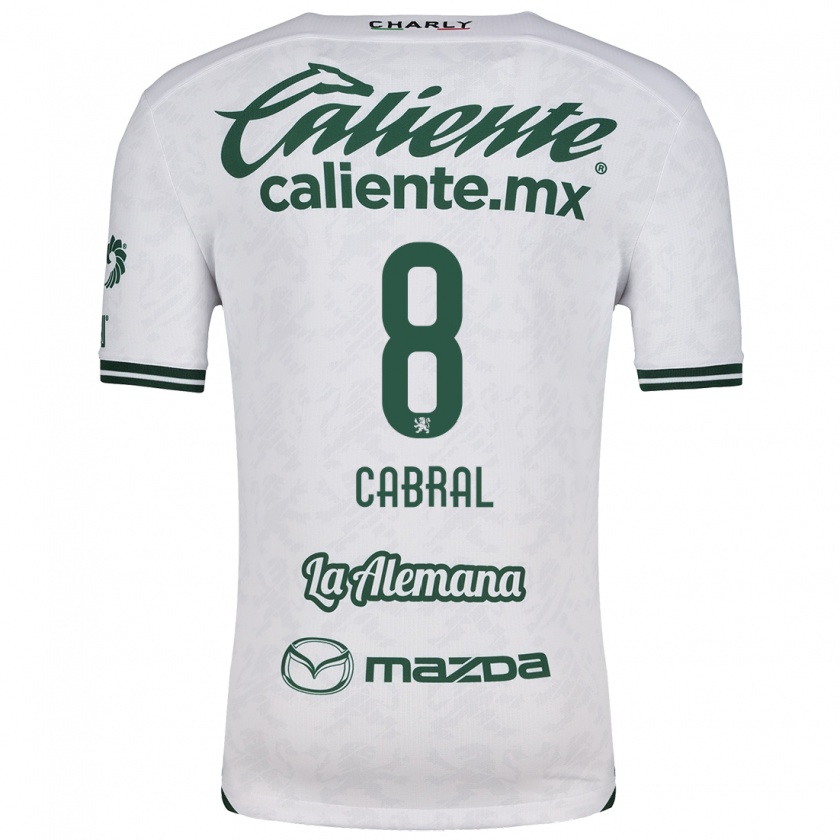 Kandiny Niño Camiseta Luciano Cabral #8 Blanco Verde 2ª Equipación 2024/25 La Camisa Chile