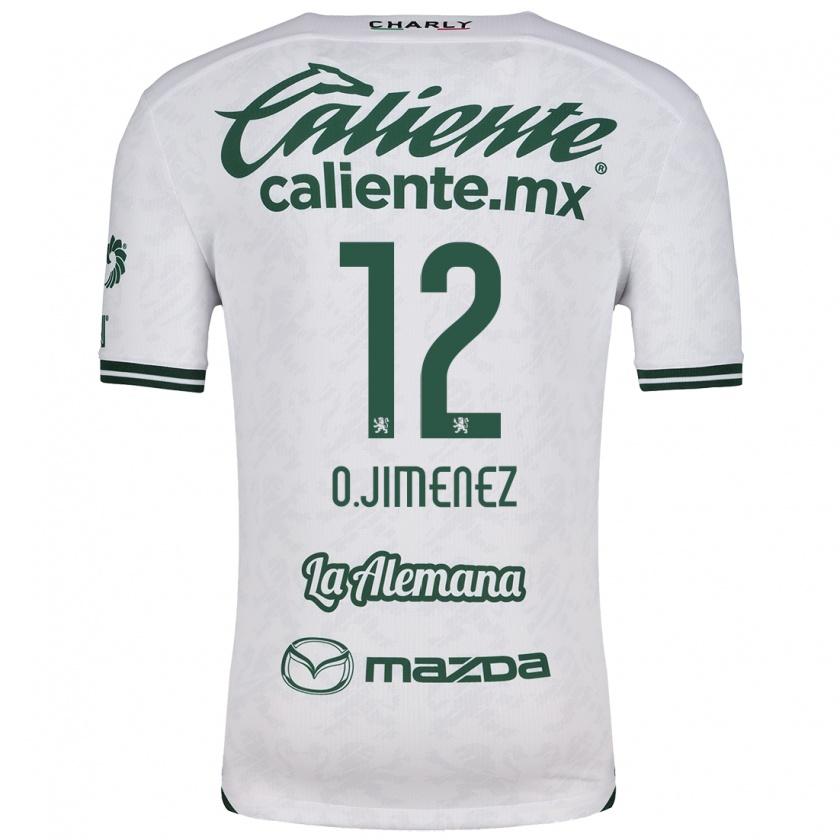 Kandiny Niño Camiseta Óscar Jiménez #12 Blanco Verde 2ª Equipación 2024/25 La Camisa Chile