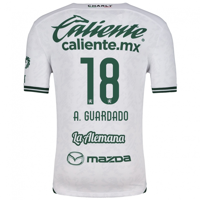 Kandiny Niño Camiseta Andrés Guardado #18 Blanco Verde 2ª Equipación 2024/25 La Camisa Chile