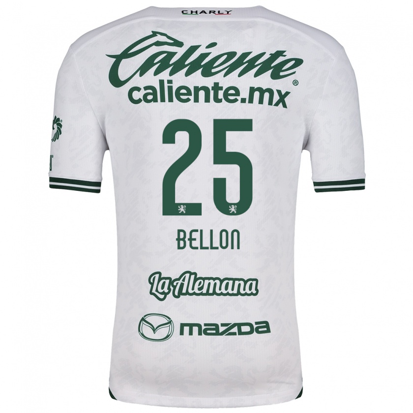 Kandiny Niño Camiseta Paul Bellón #25 Blanco Verde 2ª Equipación 2024/25 La Camisa Chile