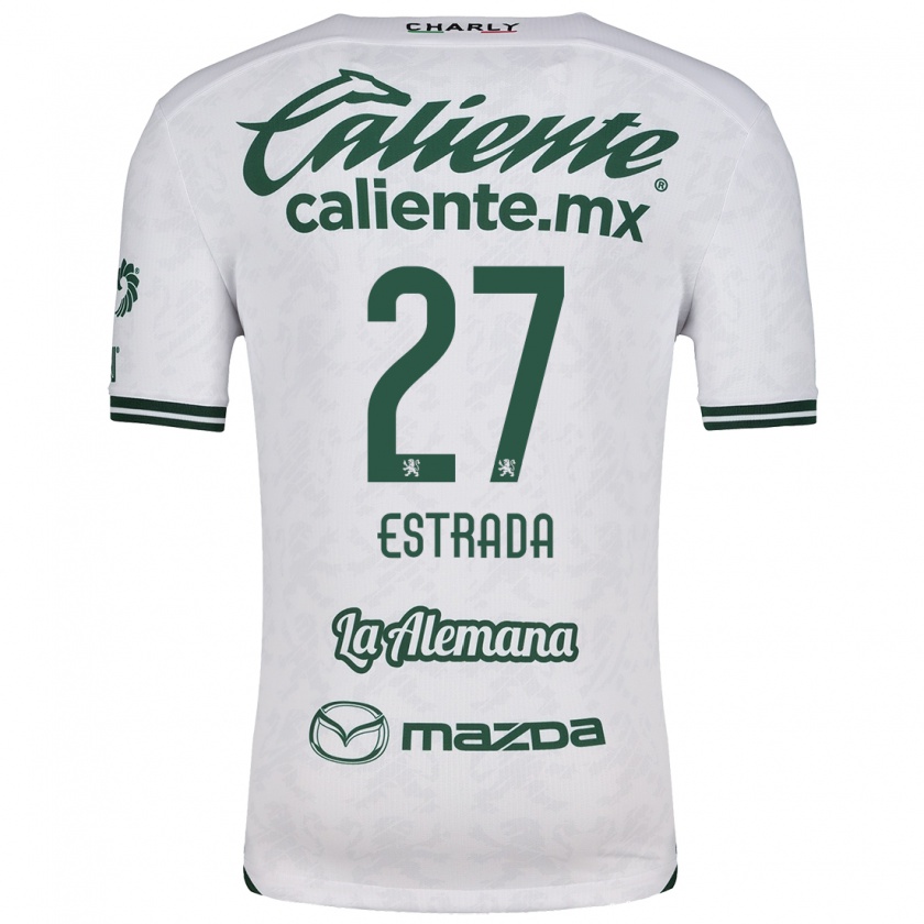 Kandiny Niño Camiseta Ángel Estrada #27 Blanco Verde 2ª Equipación 2024/25 La Camisa Chile