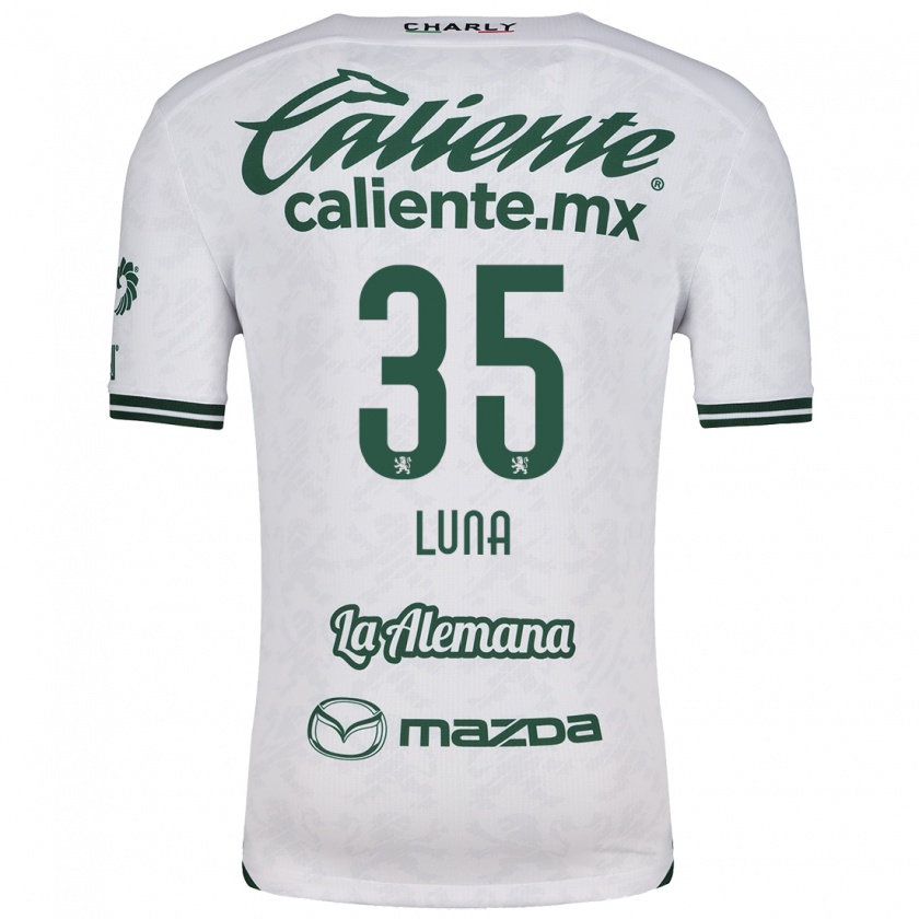 Kandiny Niño Camiseta Diego Luna #35 Blanco Verde 2ª Equipación 2024/25 La Camisa Chile