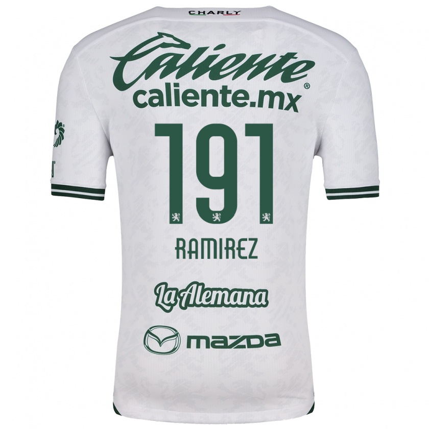 Kandiny Niño Camiseta Ian Ramírez #191 Blanco Verde 2ª Equipación 2024/25 La Camisa Chile