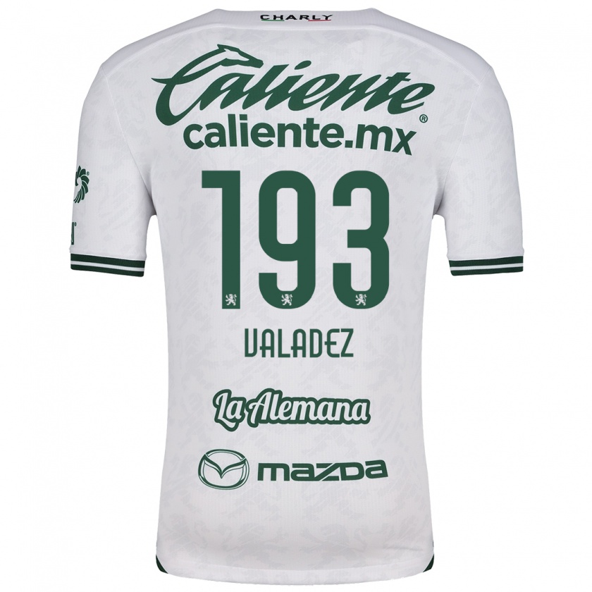 Kandiny Niño Camiseta Luis Valadez #193 Blanco Verde 2ª Equipación 2024/25 La Camisa Chile