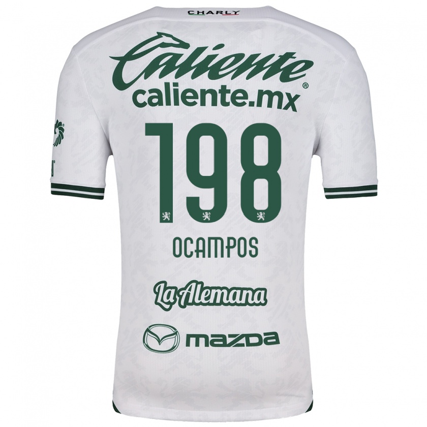 Kandiny Niño Camiseta Omar Ocampos #198 Blanco Verde 2ª Equipación 2024/25 La Camisa Chile