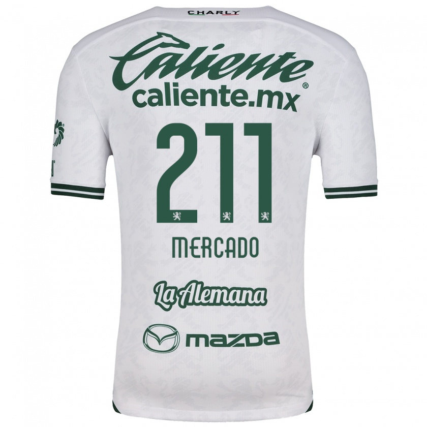 Kandiny Niño Camiseta Diego Mercado #211 Blanco Verde 2ª Equipación 2024/25 La Camisa Chile