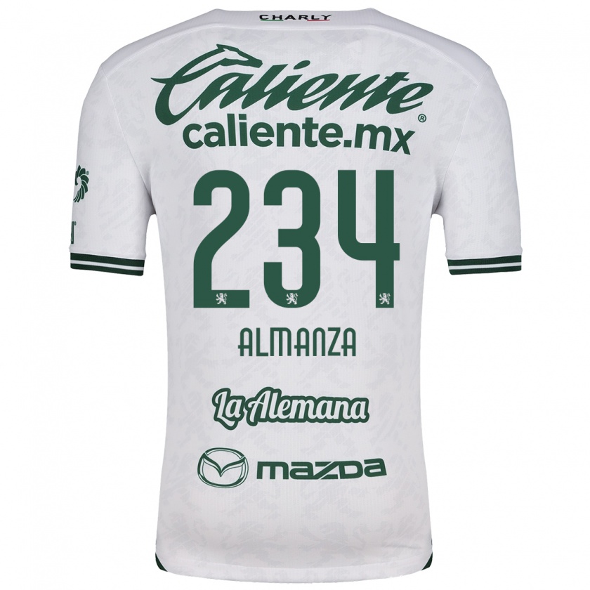 Kandiny Niño Camiseta Román Almanza #234 Blanco Verde 2ª Equipación 2024/25 La Camisa Chile