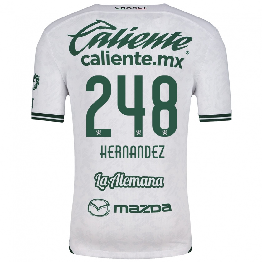 Kandiny Niño Camiseta Fernando Hernández #248 Blanco Verde 2ª Equipación 2024/25 La Camisa Chile