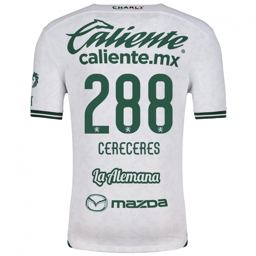 Kandiny Niño Camiseta Thomas Cereceres #288 Blanco Verde 2ª Equipación 2024/25 La Camisa Chile