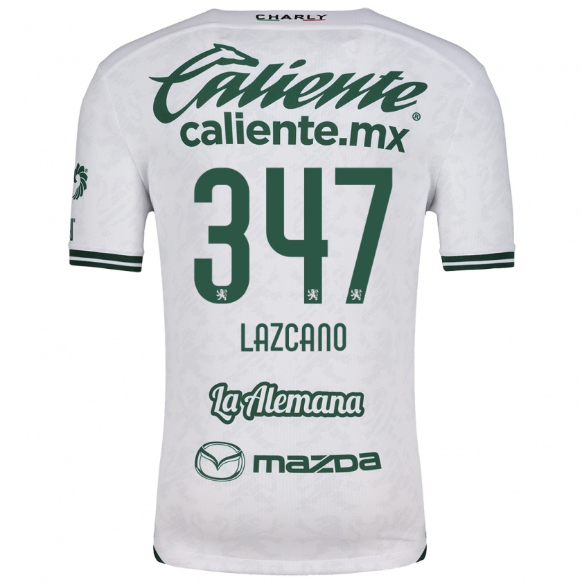 Kandiny Niño Camiseta Evan Lazcano #347 Blanco Verde 2ª Equipación 2024/25 La Camisa Chile