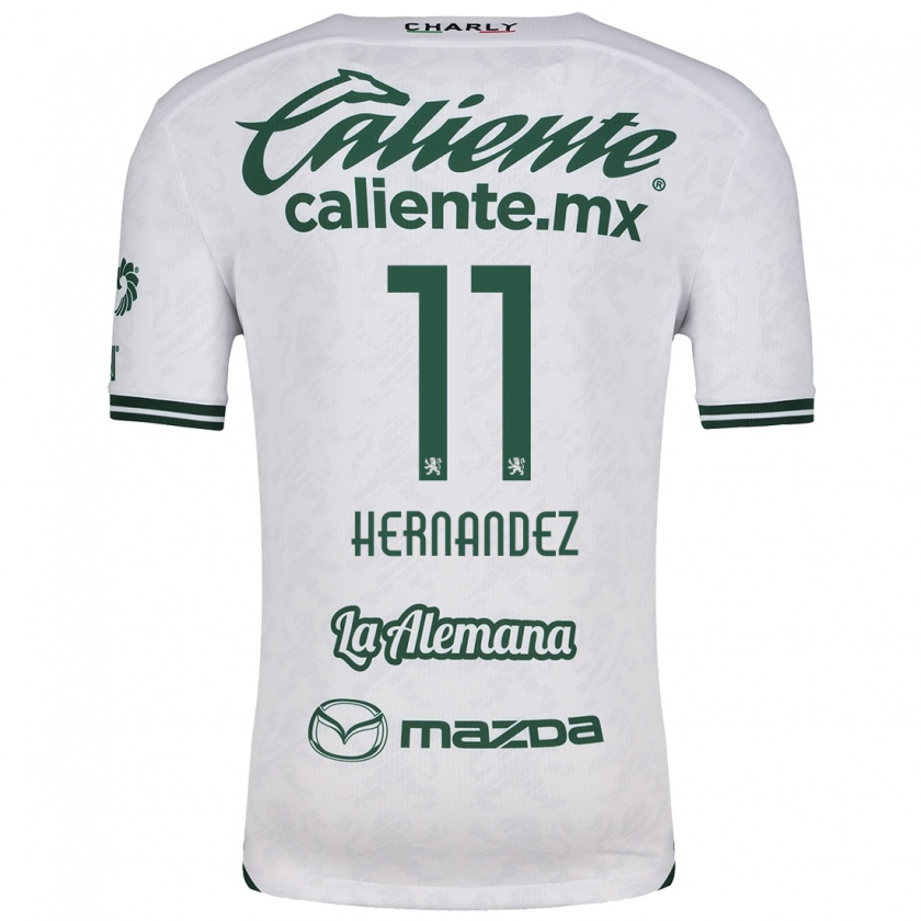 Kandiny Niño Camiseta Elías Hernández #11 Blanco Verde 2ª Equipación 2024/25 La Camisa Chile