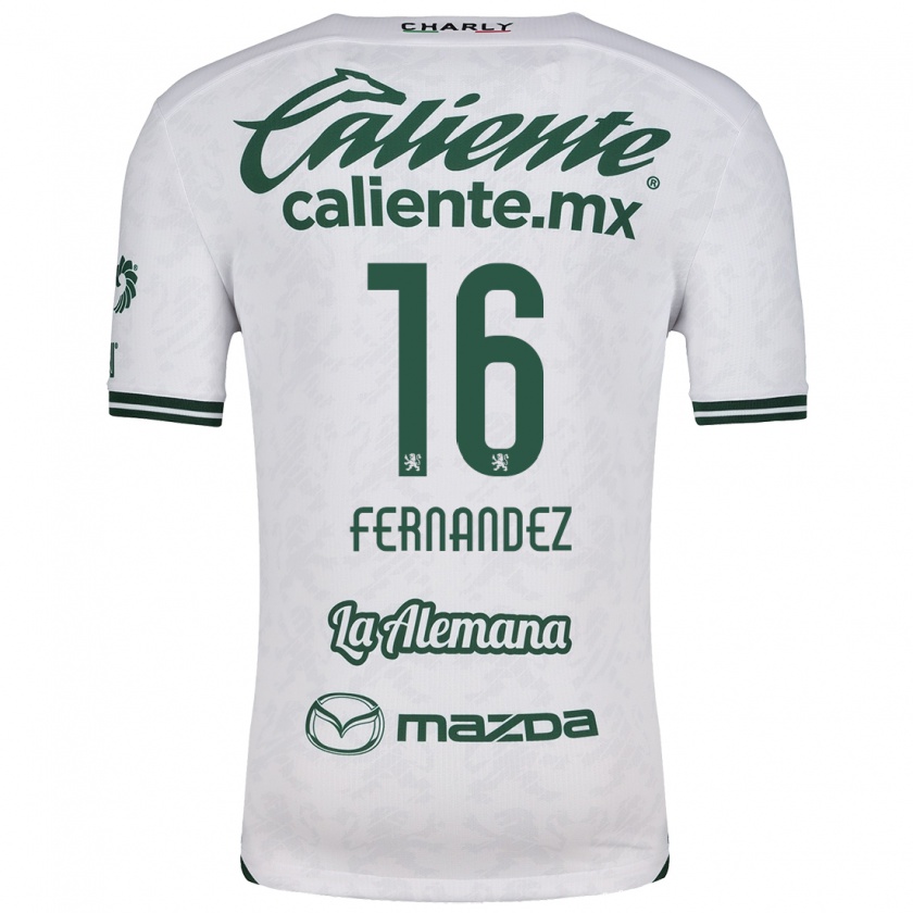 Kandiny Niño Camiseta Omar Fernández #16 Blanco Verde 2ª Equipación 2024/25 La Camisa Chile