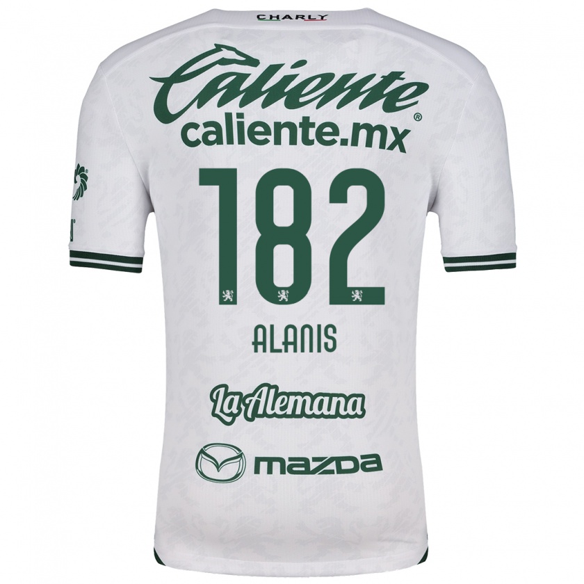 Kandiny Niño Camiseta Alejandro Alanís #182 Blanco Verde 2ª Equipación 2024/25 La Camisa Chile