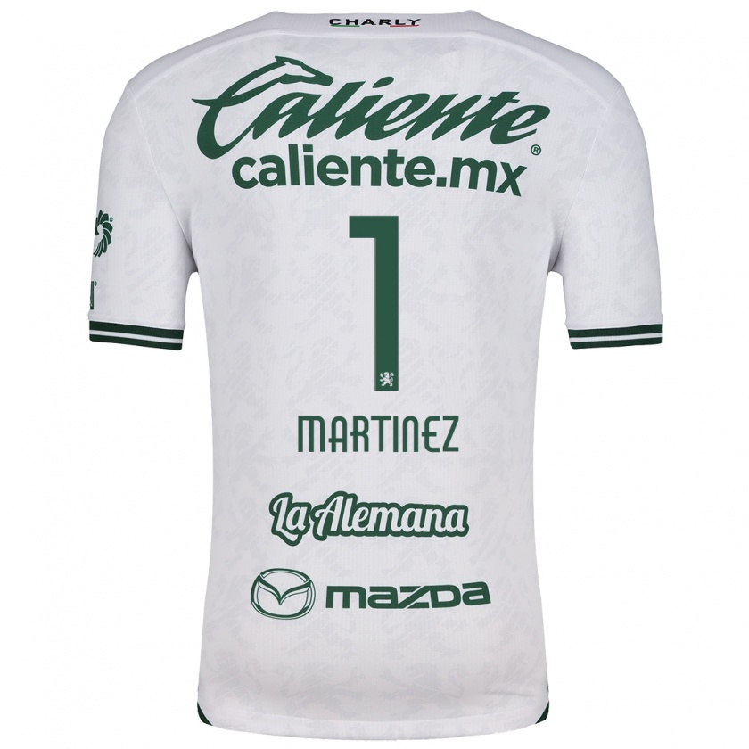 Kandiny Niño Camiseta Angeles Martínez #1 Blanco Verde 2ª Equipación 2024/25 La Camisa Chile