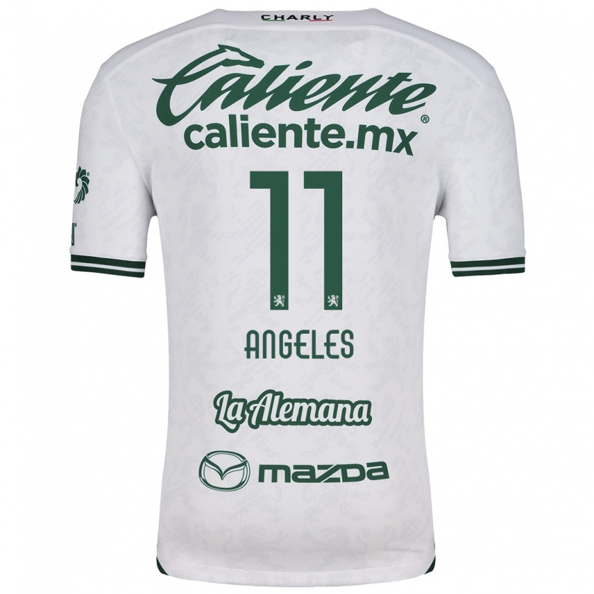 Kandiny Niño Camiseta Lizbeth Ángeles #11 Blanco Verde 2ª Equipación 2024/25 La Camisa Chile