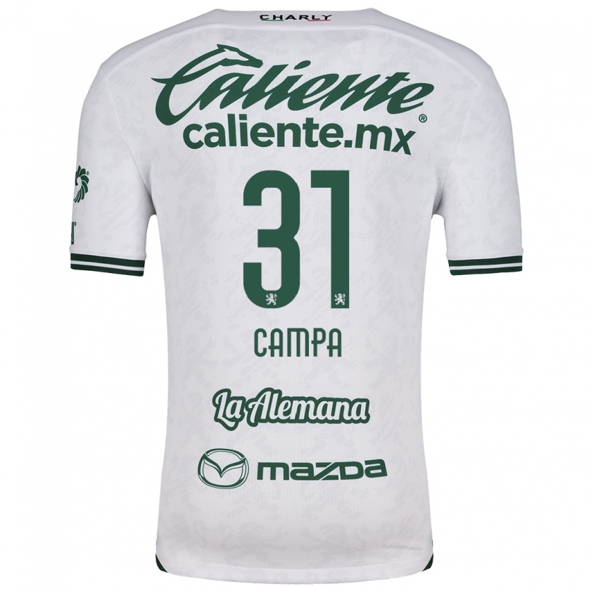 Kandiny Niño Camiseta Marlyn Campa #31 Blanco Verde 2ª Equipación 2024/25 La Camisa Chile