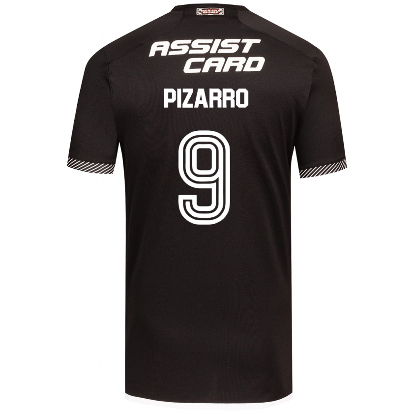 Kandiny Niño Camiseta Damián Pizarro #9 Blanco Negro 2ª Equipación 2024/25 La Camisa Chile