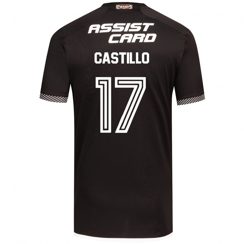 Kandiny Niño Camiseta Fabián Castillo #17 Blanco Negro 2ª Equipación 2024/25 La Camisa Chile