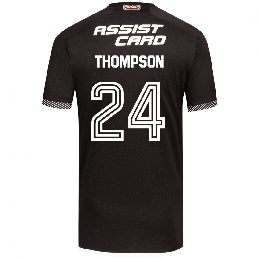 Kandiny Niño Camiseta Jordhy Thompson #24 Blanco Negro 2ª Equipación 2024/25 La Camisa Chile