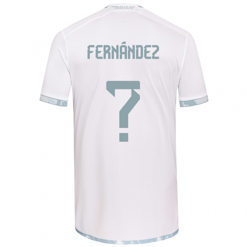 Kandiny Niño Camiseta Joaquín Fernández #0 Gris Blanco 2ª Equipación 2024/25 La Camisa Chile