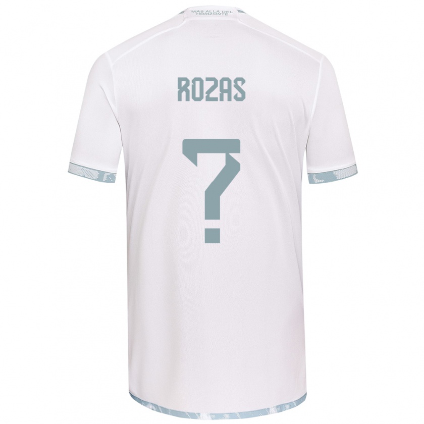 Kandiny Niño Camiseta Sergio Rozas #0 Gris Blanco 2ª Equipación 2024/25 La Camisa Chile