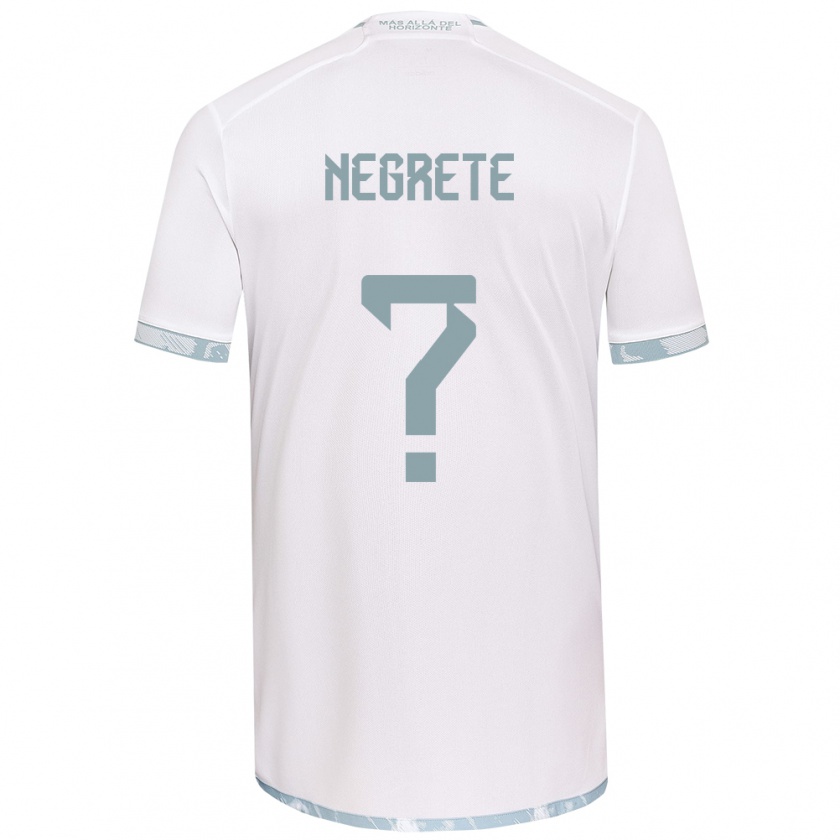 Kandiny Niño Camiseta Salvador Negrete #0 Gris Blanco 2ª Equipación 2024/25 La Camisa Chile