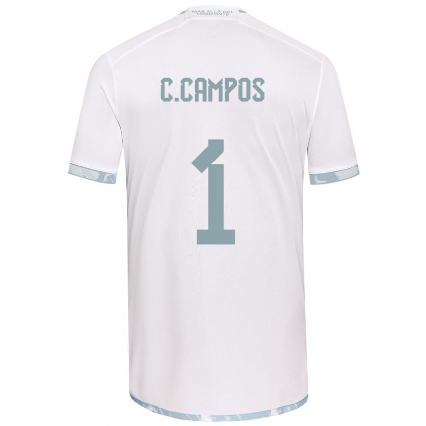 Kandiny Niño Camiseta Cristóbal Campos #1 Gris Blanco 2ª Equipación 2024/25 La Camisa Chile