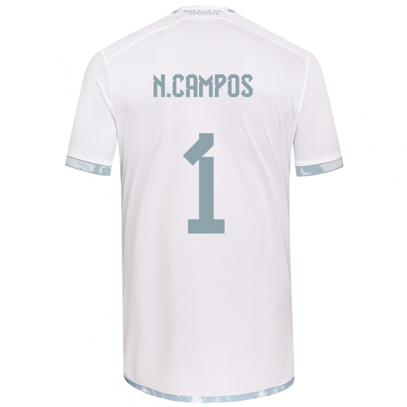 Kandiny Niño Camiseta Natalia Campos #1 Gris Blanco 2ª Equipación 2024/25 La Camisa Chile