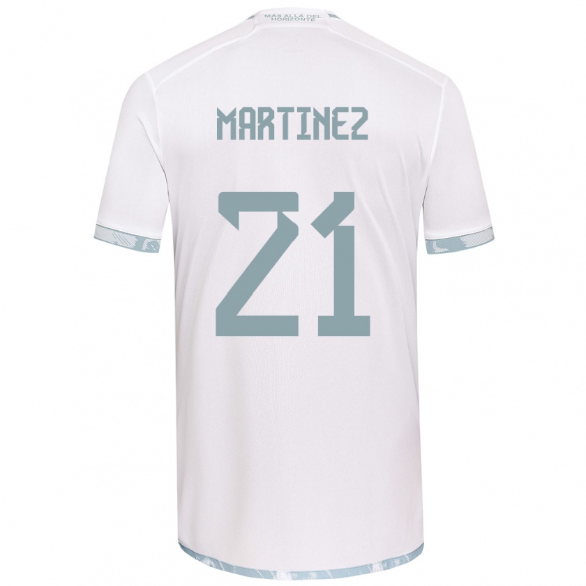 Kandiny Niño Camiseta Maria Martínez #21 Gris Blanco 2ª Equipación 2024/25 La Camisa Chile